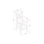HomeStock 41.5 in.H Brown Finish High Back Wooden Counter Barstool in Rectangle Shape with Polyster Unupholstered