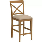 HomeStock 41.5 in.H Brown Finish High Back Wooden Counter Barstool in Rectangle Shape with Polyster Unupholstered