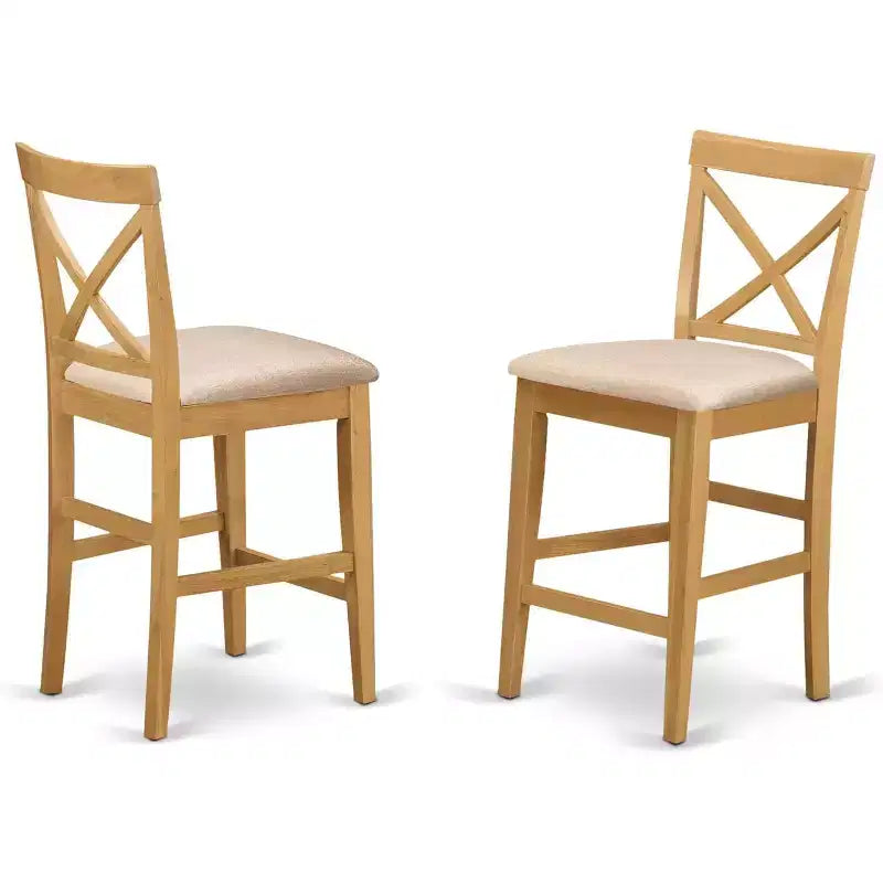 HomeStock 41.5 in.H Brown Finish High Back Wooden Counter Barstool in Rectangle Shape with Polyster Unupholstered