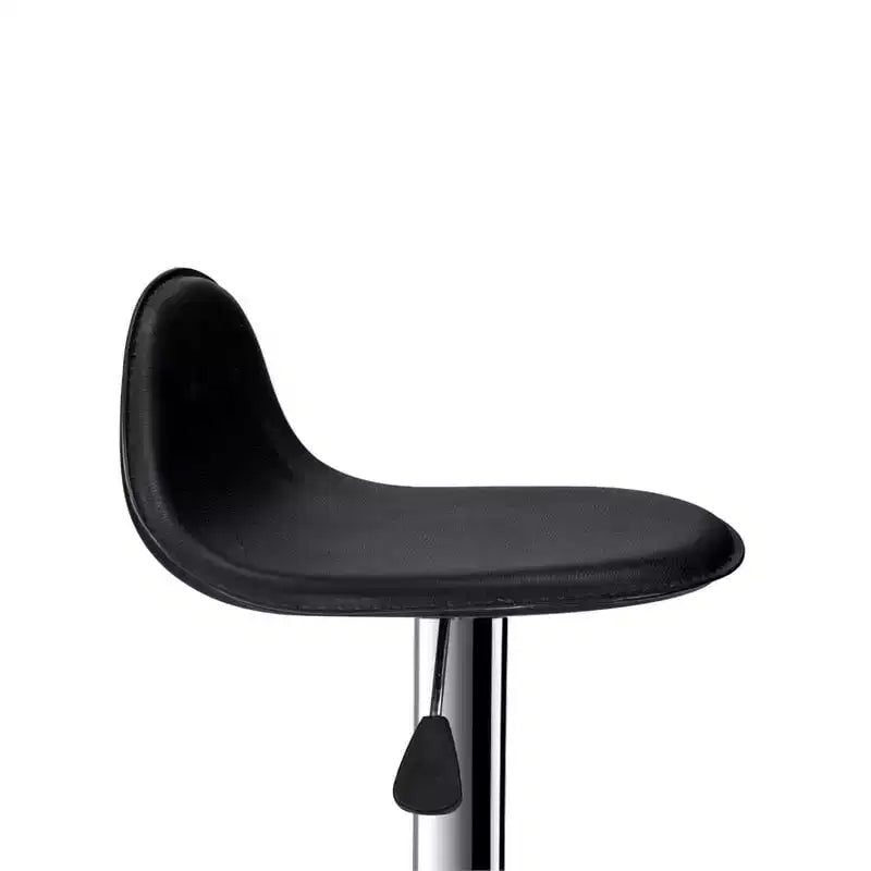 HomeStock Height Adjustable 35 Faux Leather Barstool Set in Black (Set of 2)
