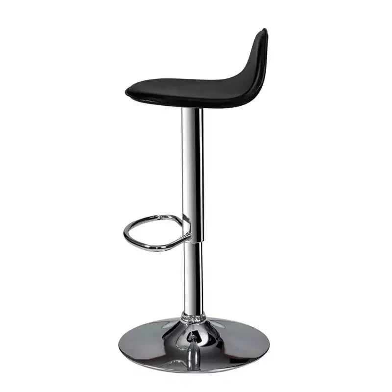 HomeStock Height Adjustable 35 Faux Leather Barstool Set in Black (Set of 2)