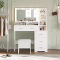 Makeup Vanity Desk with Mirror and Lights, Vanity Set with 3 Adjustable Lighting Colors