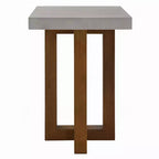 Royal Hampton End Table, Gray Faux Concrete Top, Walnut Brown Wood, 16 Inch