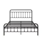 Okak Queen Size Bed Frame, Metal Platform Bed Frame with Headboard and Strong Slat Support for Bedroom, Living Room, Black