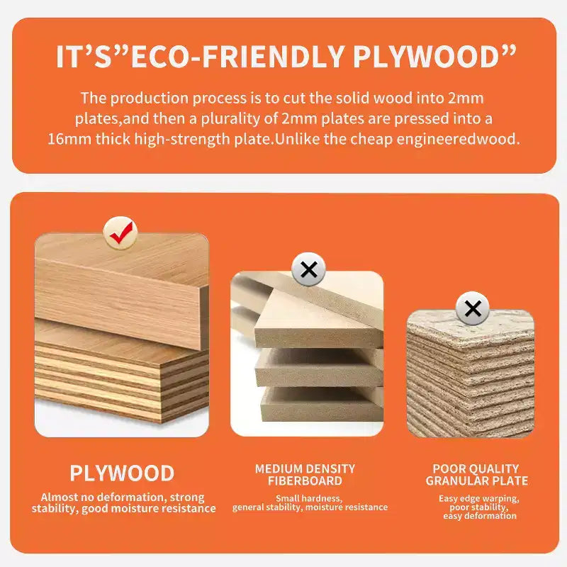 Eco-friendly plywood vanity cabinet, scratch-resistant and waterproof, with ceramic sink. Adult assembly required. Suitable for bathrooms.