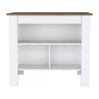 HomeStock 35.4 in.H Mahogany Wood Kitchen Islands for Modular Kitchen with 2 Shelves