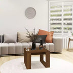 Clihome Modern Oak Side Table, Elegant Compact Square Accent Table for Living Room and Bedroom Decor