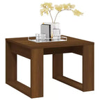Clihome Modern Oak Side Table, Elegant Compact Square Accent Table for Living Room and Bedroom Decor