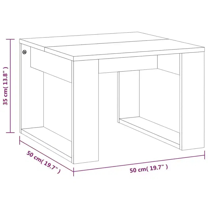 Clihome Modern Oak Side Table, Elegant Compact Square Accent Table for Living Room and Bedroom Decor