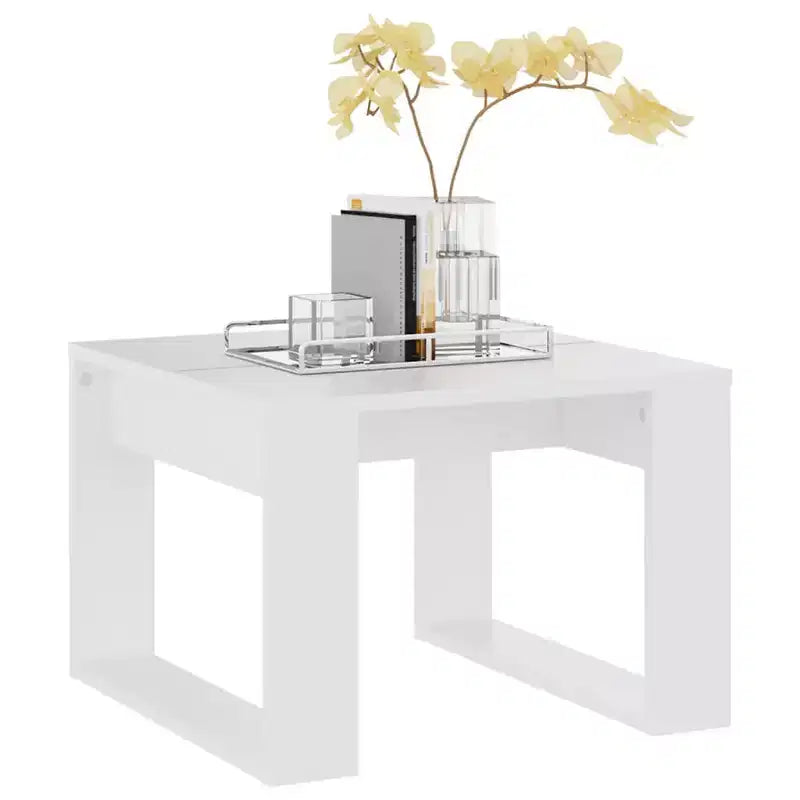 Clihome Modern Oak Side Table, Elegant Compact Square Accent Table for Living Room and Bedroom Decor
