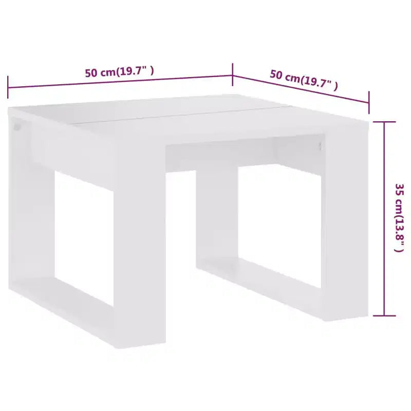 Clihome Modern Oak Side Table, Elegant Compact Square Accent Table for Living Room and Bedroom Decor