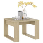 Clihome Modern Oak Side Table, Elegant Compact Square Accent Table for Living Room and Bedroom Decor