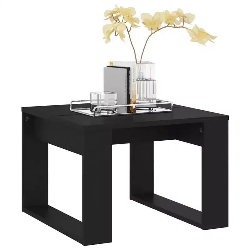 Clihome Modern Oak Side Table, Elegant Compact Square Accent Table for Living Room and Bedroom Decor