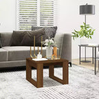 Clihome Modern Oak Side Table, Elegant Compact Square Accent Table for Living Room and Bedroom Decor