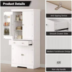 72 Inch Pantry Cabinet, Space-Saving Wood Kitchen Storage Cabinet with Drawer