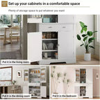 72 Inch Pantry Cabinet, Space-Saving Wood Kitchen Storage Cabinet with Drawer