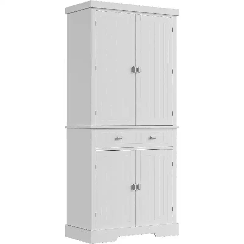 72 Inch Pantry Cabinet, Space-Saving Wood Kitchen Storage Cabinet with Drawer