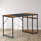 FurnitureR 55.1 Computer Desk with Side Shelves, Industrial Style Gaming Desk with Metal Frame, Home Office Workstation with Storage for PC, Laptop