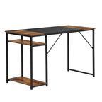 FurnitureR 55.1 Computer Desk with Side Shelves, Industrial Style Gaming Desk with Metal Frame, Home Office Workstation with Storage for PC, Laptop