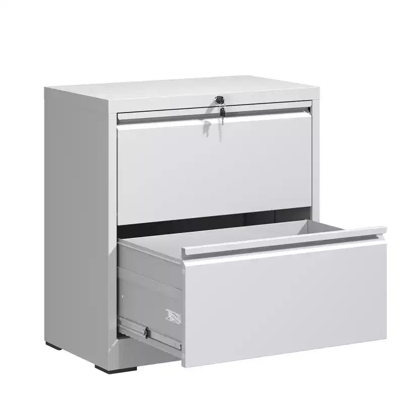 2 Drawer Lateral File Cabinet with Lock, Metal Lateral Steel Wide Horizontal Filing Cabinets