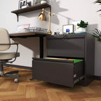 2 Drawer Lateral File Cabinet with Lock, Metal Lateral Steel Wide Horizontal Filing Cabinets