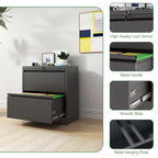 2 Drawer Lateral File Cabinet with Lock, Metal Lateral Steel Wide Horizontal Filing Cabinets