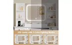 DEXYLLO Makeup Vanity Desk with Lights, LED Vanity with Lighted Mirror, Charging Station, RGB Vanity Table Set with 3 Drawers