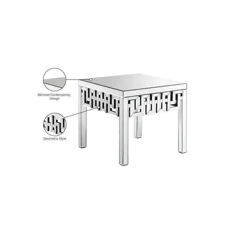 Meridian Furniture Aria Mirrored End Table