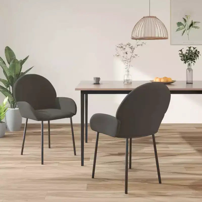 vidaXL Dining Chair Set of 2 Dark grey