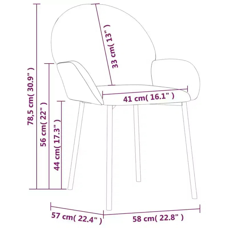 vidaXL Dining Chair Set of 2 Dark grey