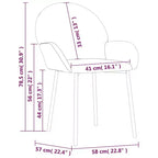 vidaXL Dining Chair Set of 2 Dark grey