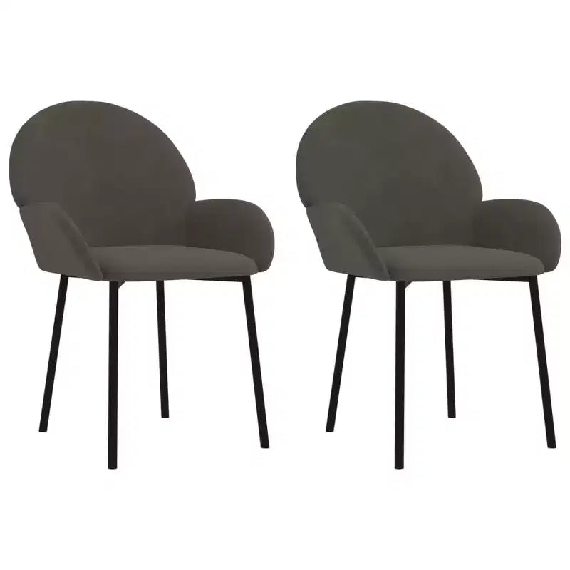 vidaXL Dining Chair Set of 2 Dark grey