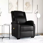 vidaXL Power Lift Massage Recliner Black Faux Leather
