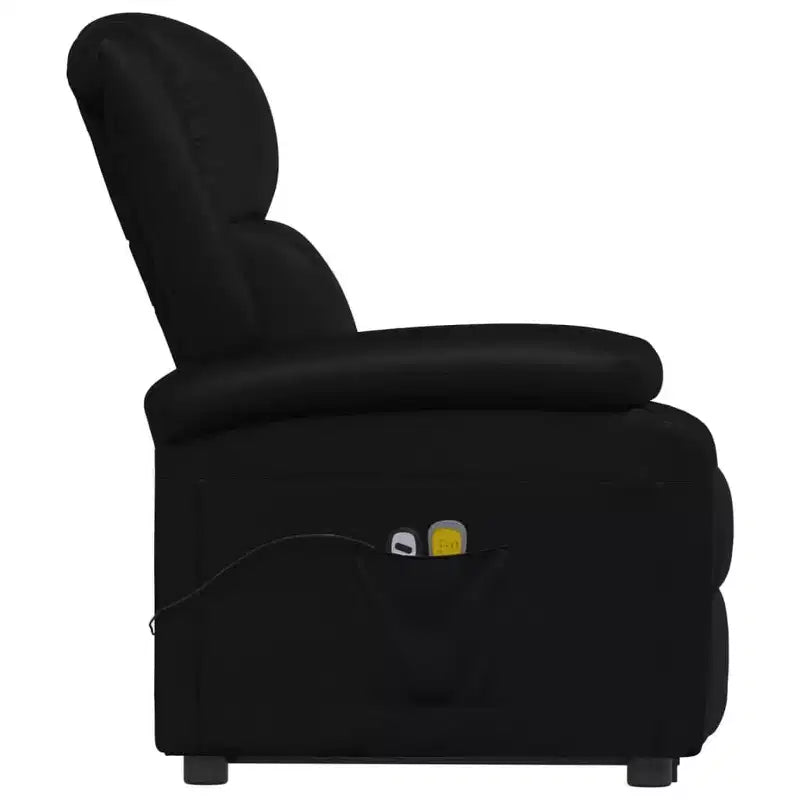 vidaXL Power Lift Massage Recliner Black Faux Leather