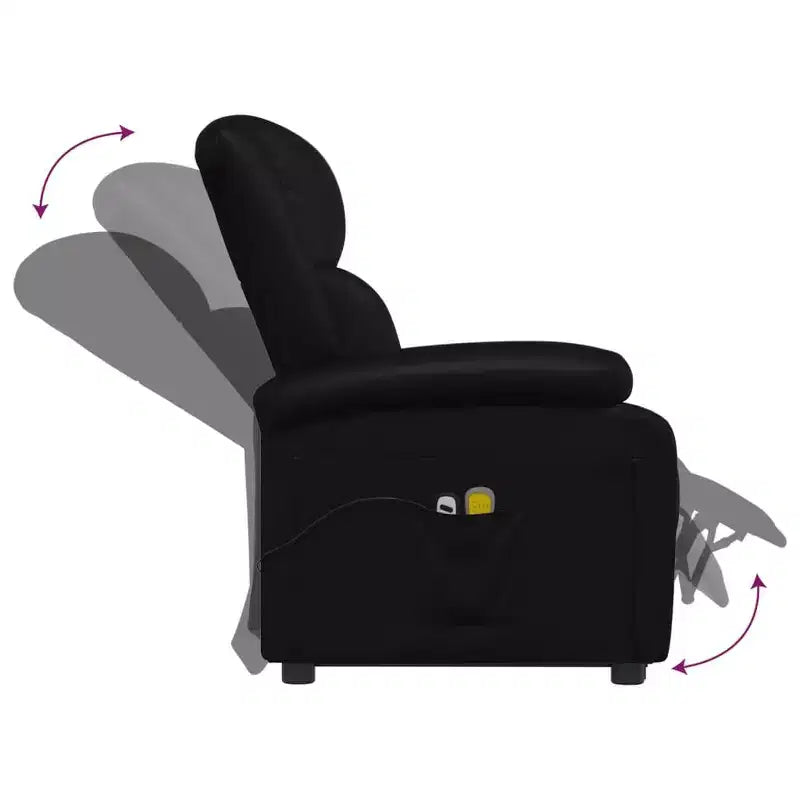 vidaXL Power Lift Massage Recliner Black Faux Leather