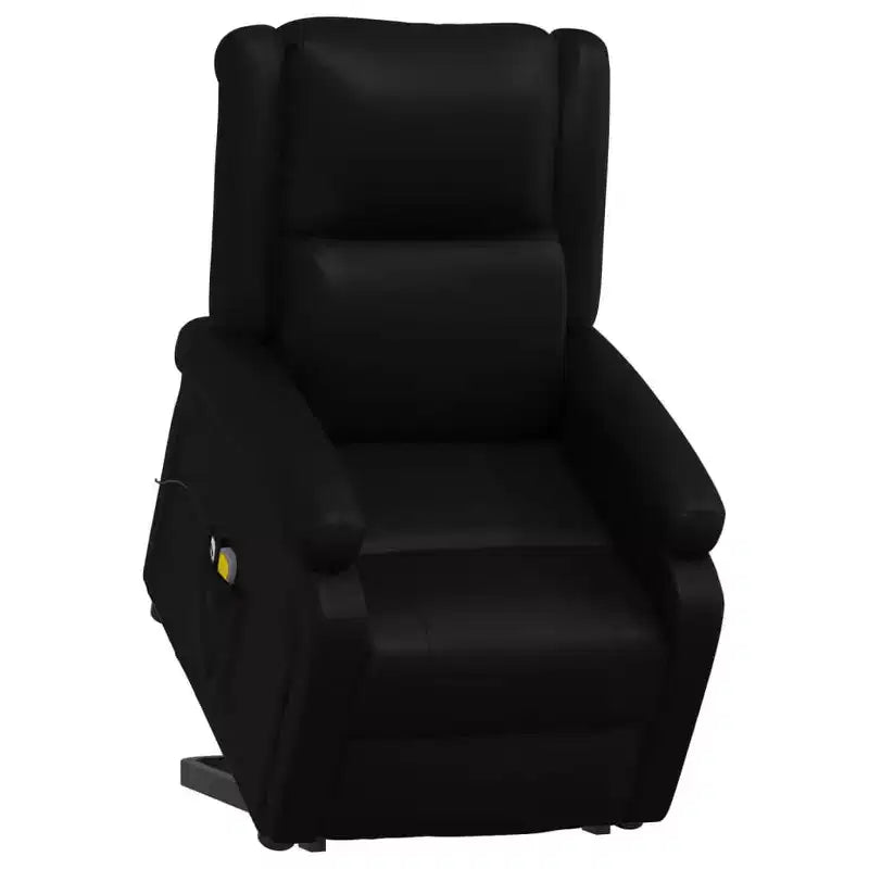 vidaXL Power Lift Massage Recliner Black Faux Leather