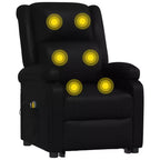 vidaXL Power Lift Massage Recliner Black Faux Leather