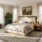 Christopher Knight Home Nashville Modern Linen Upholstered Bed with Wingback Headboard