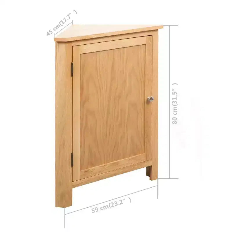 vidaXL Corner Cabinet Brown Solid Oak Wood Compact Corner Cabinet