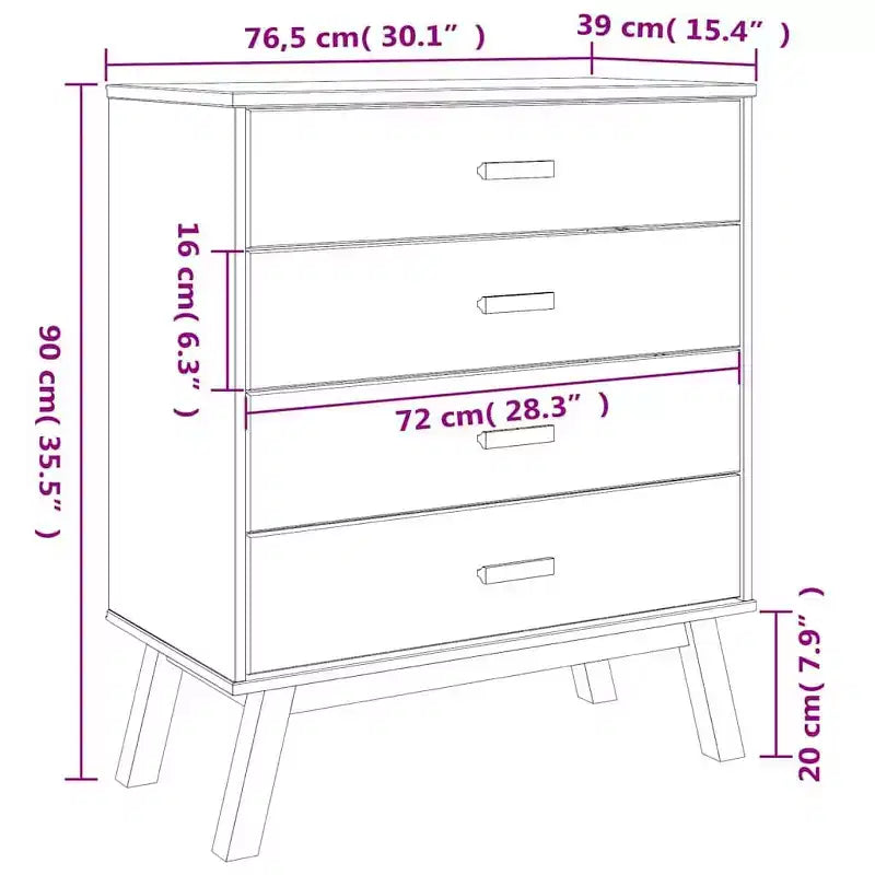 vidaXL Drawer Cabinet White and Brown