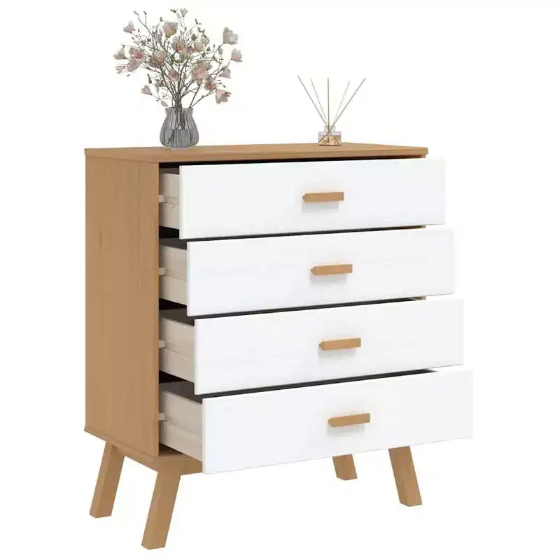 vidaXL Drawer Cabinet White and Brown