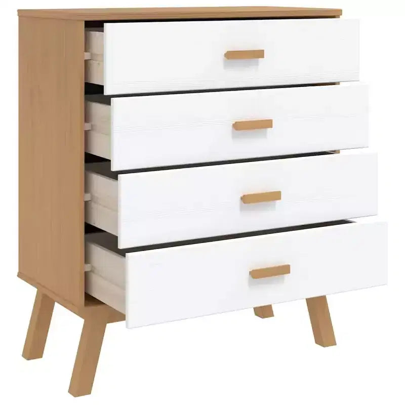 vidaXL Drawer Cabinet White and Brown