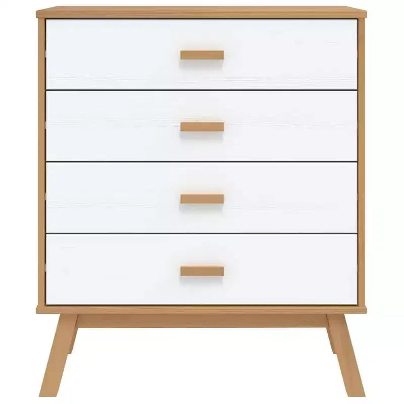vidaXL Drawer Cabinet White and Brown