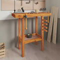 vidaXL Workbench with Vices 36.2x18.9x32.7 Solid Wood Acacia