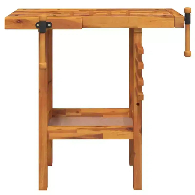 vidaXL Workbench with Vices 36.2x18.9x32.7 Solid Wood Acacia