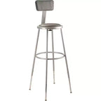 2pk Adjustable Heavy Duty Vinyl Steel Barstool with Backrest Gray - Hampden Furnishings