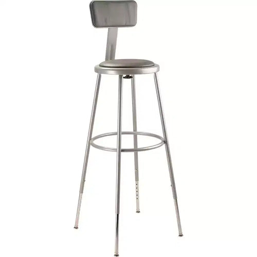 2pk Adjustable Heavy Duty Vinyl Steel Barstool with Backrest Gray - Hampden Furnishings