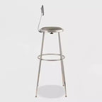 2pk Adjustable Heavy Duty Vinyl Steel Barstool with Backrest Gray - Hampden Furnishings