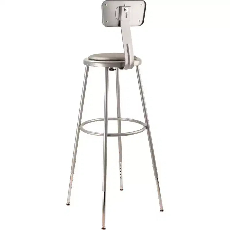 2pk Adjustable Heavy Duty Vinyl Steel Barstool with Backrest Gray - Hampden Furnishings