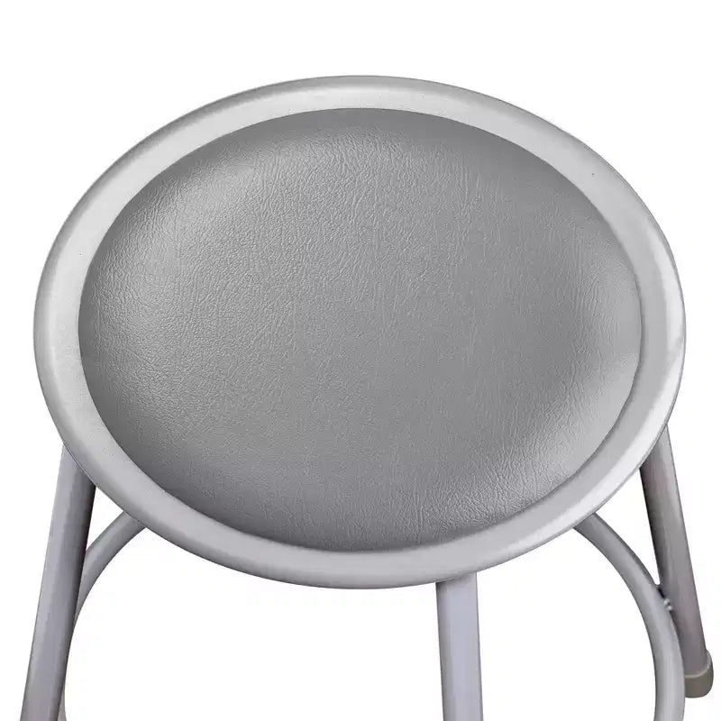2pk Adjustable Heavy Duty Vinyl Steel Barstool with Backrest Gray - Hampden Furnishings
